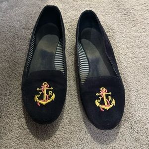 Navy suede nautical Jack Roger loafers
